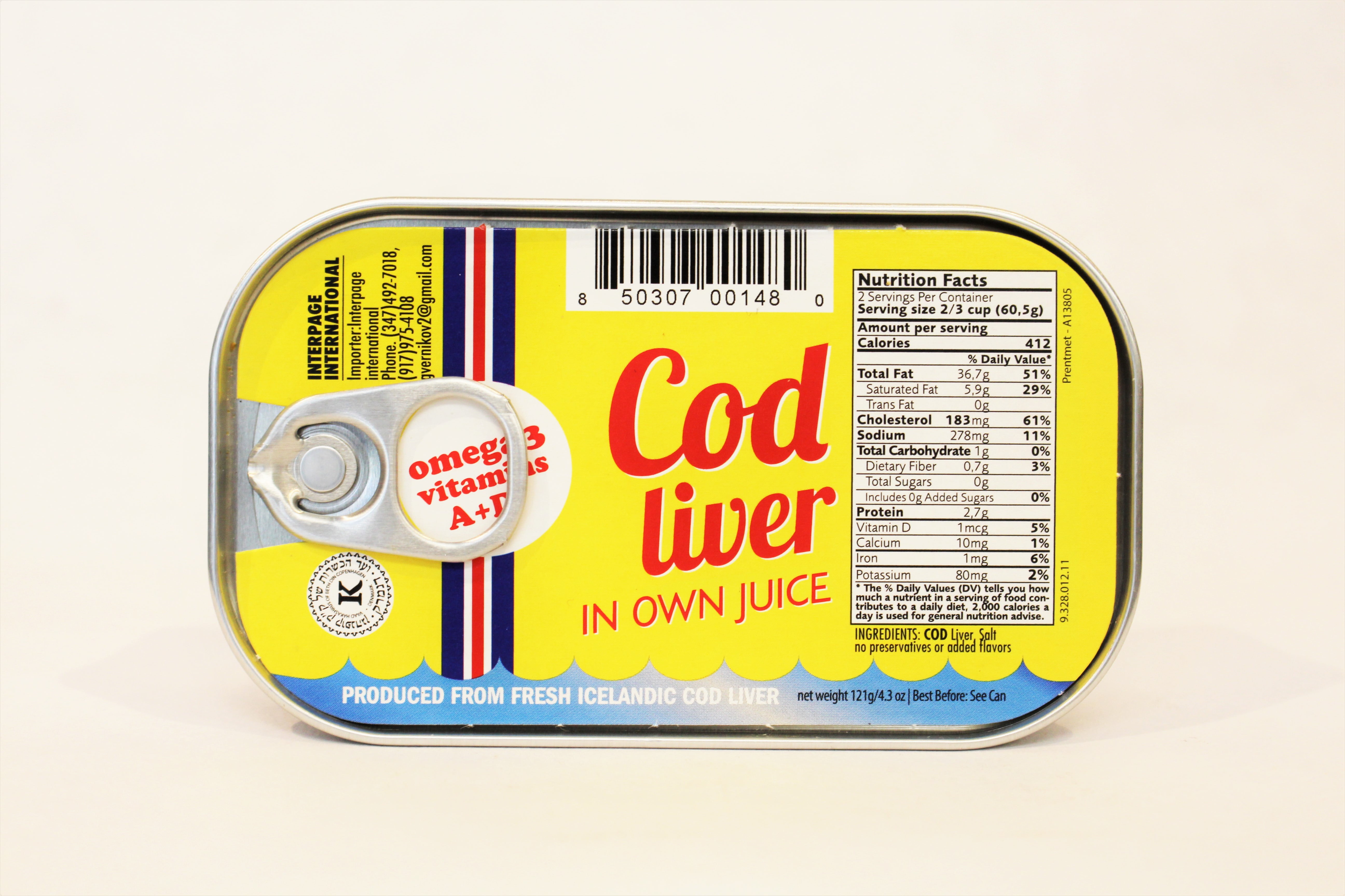 Foie Gras of the Sea Icelandic Cod Liver In Own Juices, 4.3 oz