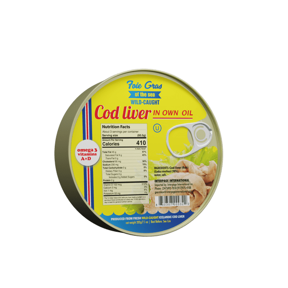 (pack of 5) Cod Liver in Own Oil, Higado De Bacalao. Includes Our Exclusive HolanDeli Chocolate Mints