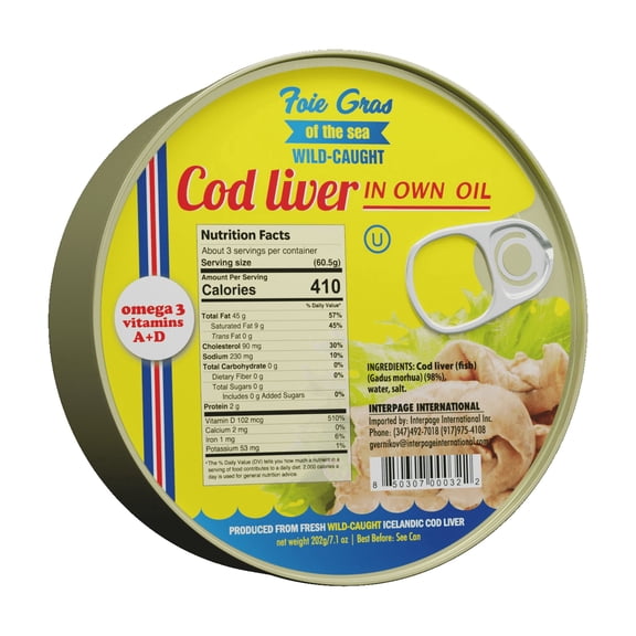Foie Gras of the Sea Icelandic Cod Liver In Own Oil, 7.1 oz