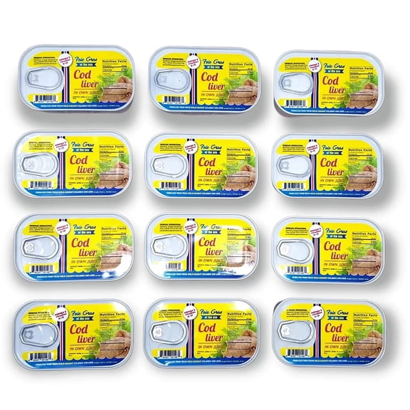 Foie Gras of the Sea Icelandic Wild Caught Cod Liver In Own Juices, 4.3 oz (pack of 12)