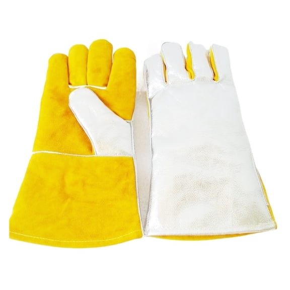 Foil And Leather Welding Gloves Gardening Working Glove 35CM,Welding Gloves Soft Sensitive Gloves ,Widely Use