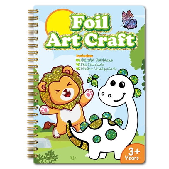 Foil Art Craft for Kids - Christmas Crafts Gift Party Favors Stocking Stuffers for Kids Fun Art Supplies Creative Birthday Gift Travel Toys for Girls Boys 4 5 6 7 8 9 Years Old