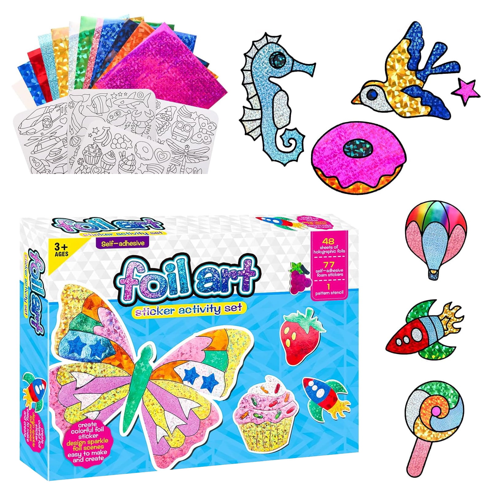 Foil Art Kit for Kids - Foils Fun Craft Kits & Supplies, No Mess Art ...