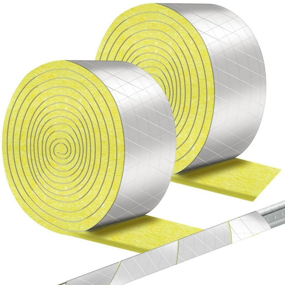Foil Backed Fiberglass Pipe Wrap,1 Roll Pipe Insulation Wrap,32.8 ft x 3 in Pipe Insulation Foam Wrap,Fiberglass Insulation Roll for Outdoor Indoor Pipe Insulation Wrap in Winter Freezing Weather