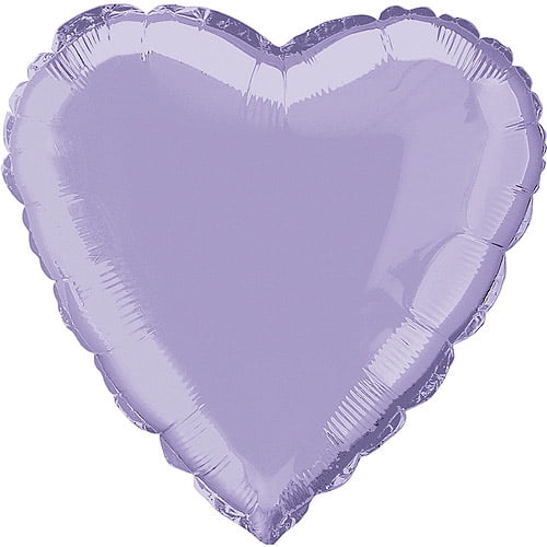 Foil Balloon, Heart, 18 in, Lavender, 1ct
