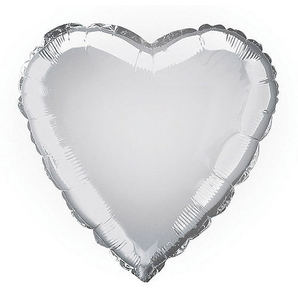 Foil Balloon, Heart, 18 in, Silver, 1ct - image 1 of 13