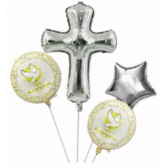 Silver Cross Foil Balloon