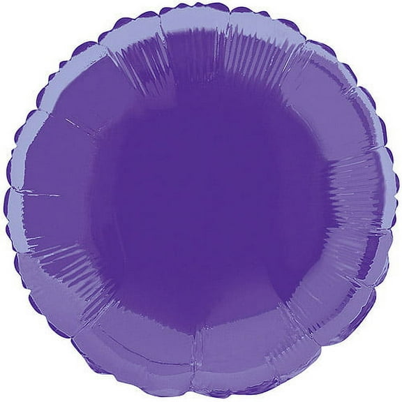 Foil Balloon, Round, 18 in, Dark Purple, 1ct