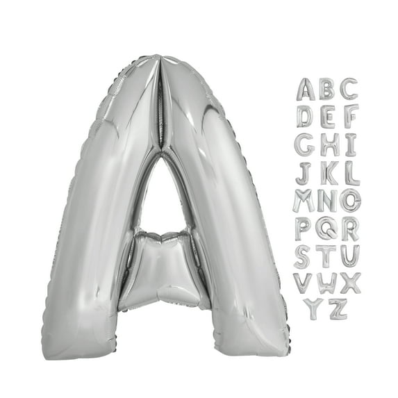 Foil Big Letter Balloon, A, 34 in, Silver, 1ct