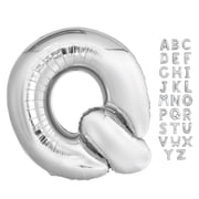 Foil Big Letter Balloon, Q, 34 in, Silver, 1ct