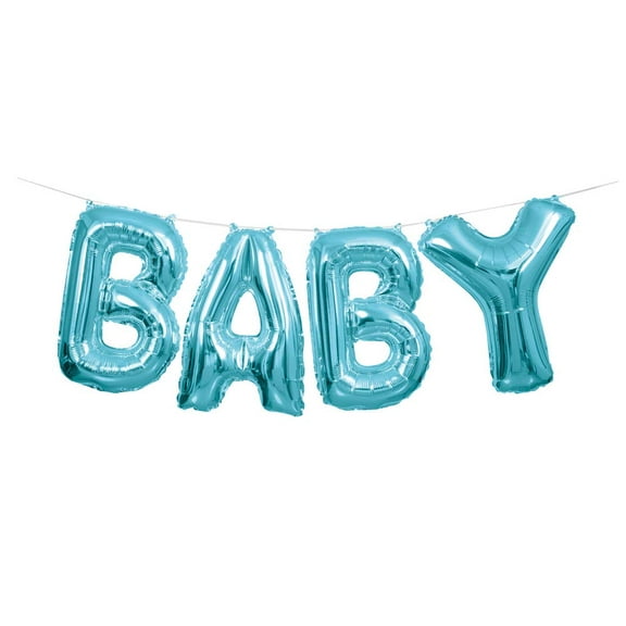 Foil Blue Baby Balloon Banner Kit, 14in