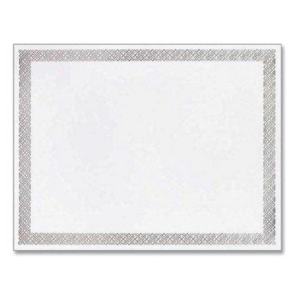 Foil Border Certificates, 8.5 x 11, White/Silver with Braided Silver  Border,15/Pack - mastersupplyonline