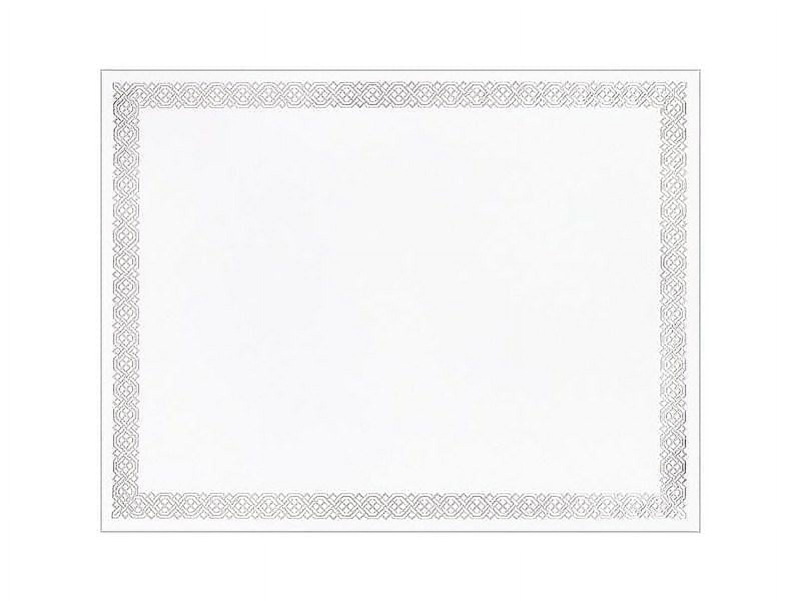 Foil Border Certificates, 8.5 x 11, Ivory/Silver, Braided with Silver Border, 15/Pack Foil Border Certificates, 8.5 x 11, Ivory/Silver, Braided with Silver Border, 15/Pack