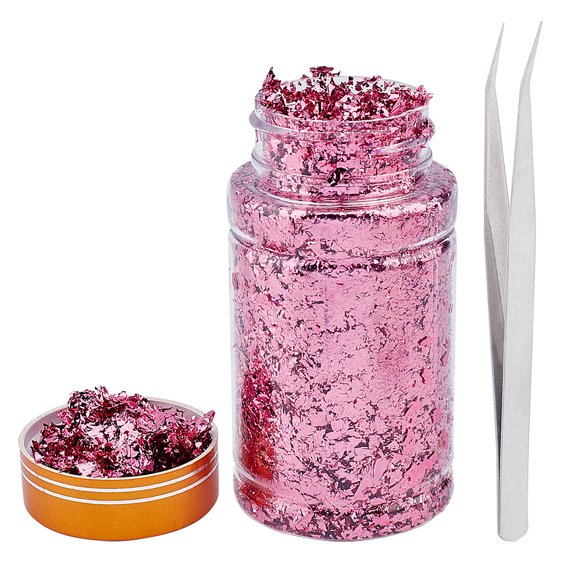 Foil Chip Flake Nail Art Decoration Accessories Pearl Pink Bottle: 87x46mm 1 bottle