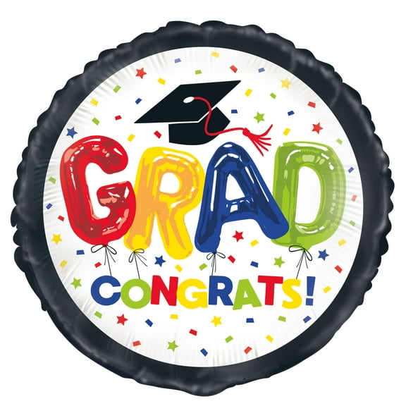 Foil "Congrats Grad" Graduation Balloon, 18in