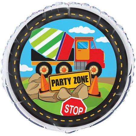Foil Construction Party Balloon, 18in