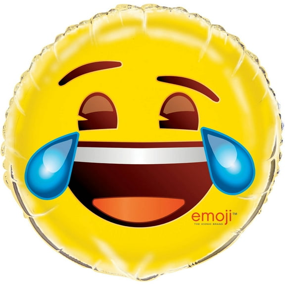 Foil Crying Laughing Emoji Balloon, 18 in, 1ct