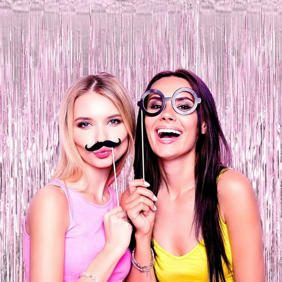 Foil Curtain Backdrop, Streamers Party Decorations, Metallic Tinsel Foil Fringe Curtains Photo Booth Props for Birthday Wedding Christmas Holiday Celebration Decorations, 3.3x9.9 ft