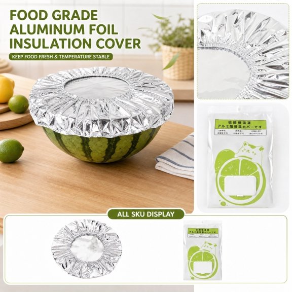 Foil, Deep Conditioning Cap, Waterproof Cap, Disposable Cover, Salon Cap, Travel Cap, Elastic Cap, Cap, Disposable, 50 Pc, Silver Finish