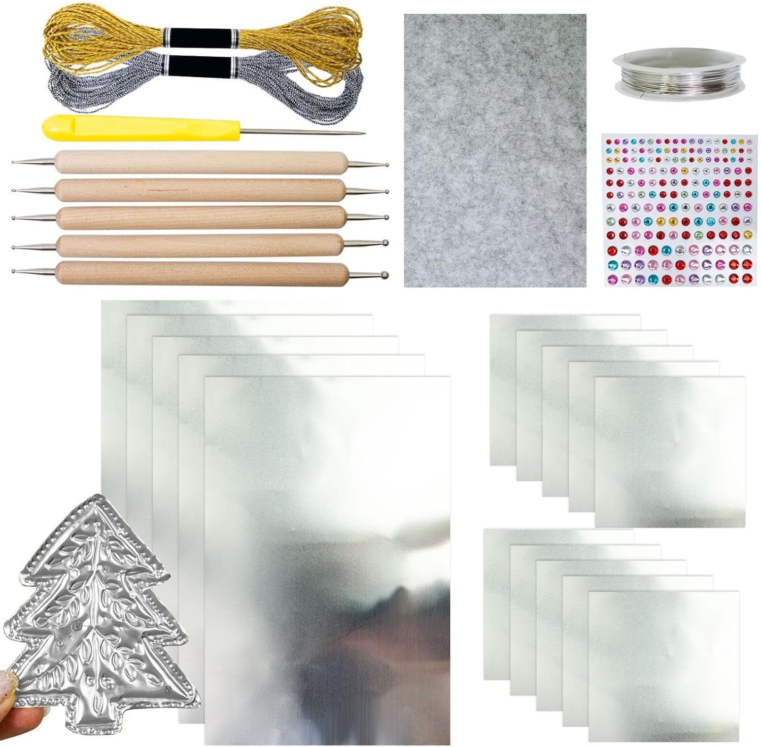 Foil Embossing Kit, Metal Embossing Foil Sheets Art Kit, Foils Art ...