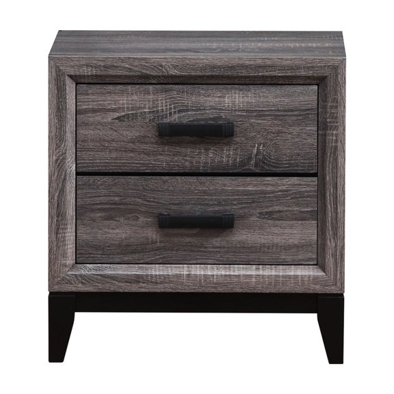 Foil Finish Grey Nightstand Concept | Smooth Drawer Operation for Bedroom | Rubber Wood Fabrication Benefits | Solves Nightstand Lack of Order
