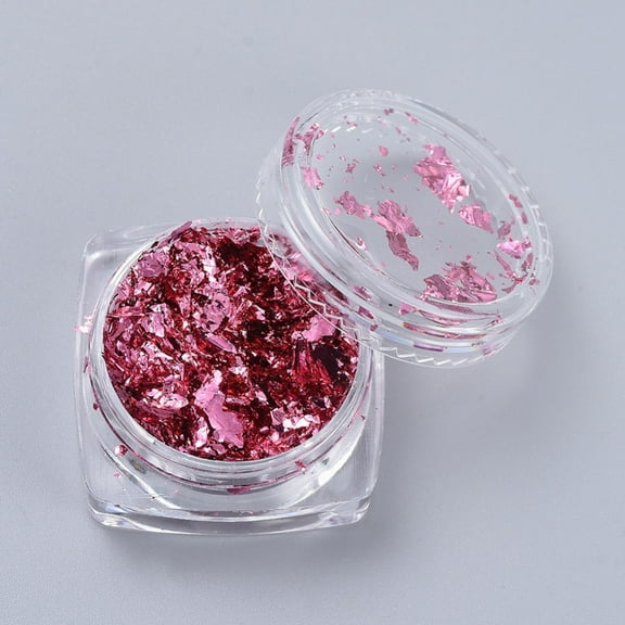 Foil Flakes DIY Gilding Flakes for Epoxy Jewelry Accessories Filler Medium Violet Red Box: 2.9x1.6cm