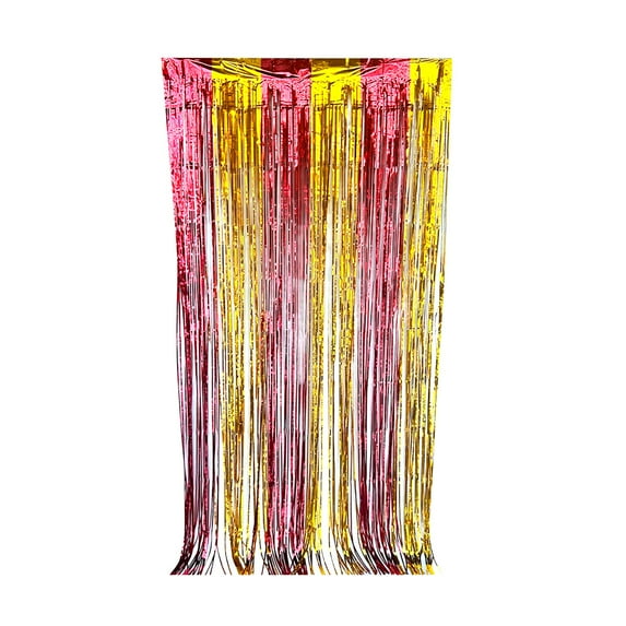 Foil Fringe Curtain Backdrop - 2 Pack 3.28 x 6.56 ft Metallic Tinsel Photo Booth Streamers Curtains for Birthdays Christmas New Years Anniversary Graduates Valentine's Day Party Decorations