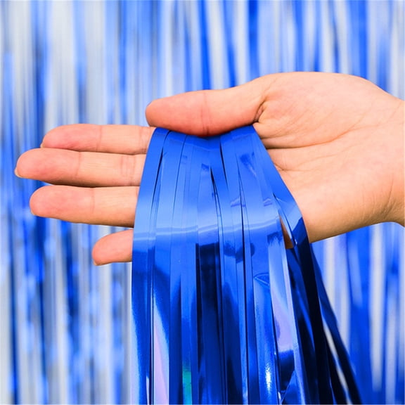 Foil Fringe Curtain Backdrop Metallic Tinsel Streamers Shimmer Photo Booth Background for Birthday Wedding Christmas Party Decorations Supplies,Theme Door Wall Hanging Decor,39*39In,1pc