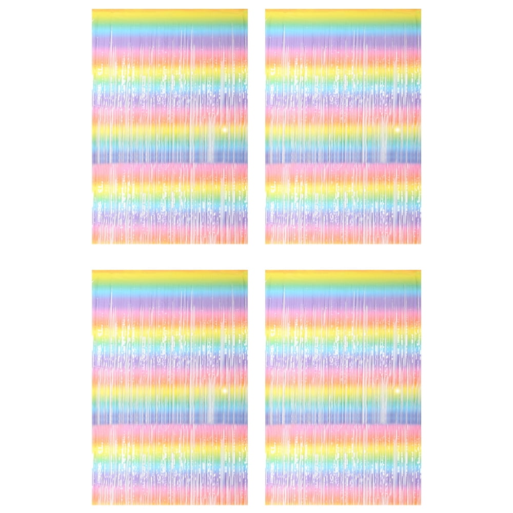 Foil Fringe Curtain, Metallic Photo Booth Tinsel Backdrop Door Curtains