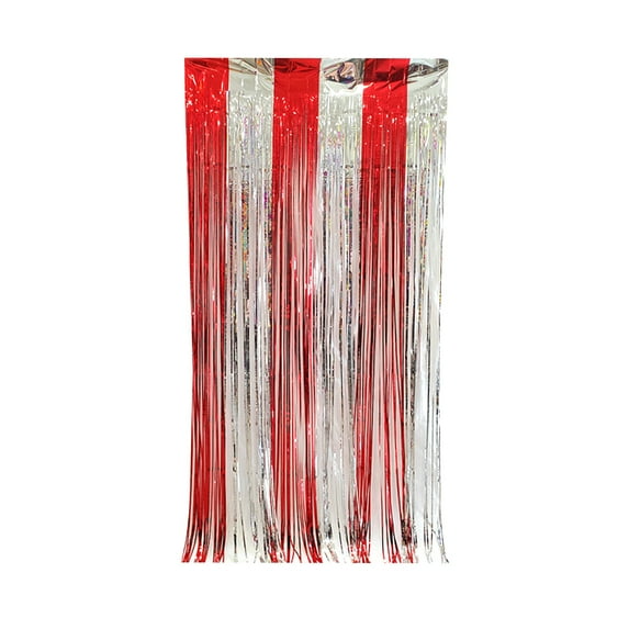 Foil Fringe Curtain for Party Decorations, Metallic Streamers Photo Booth Backdrops, Lightweight Easy Setup with Header Strip 3Ft Wide X 6.6Ft Long 1 Pack