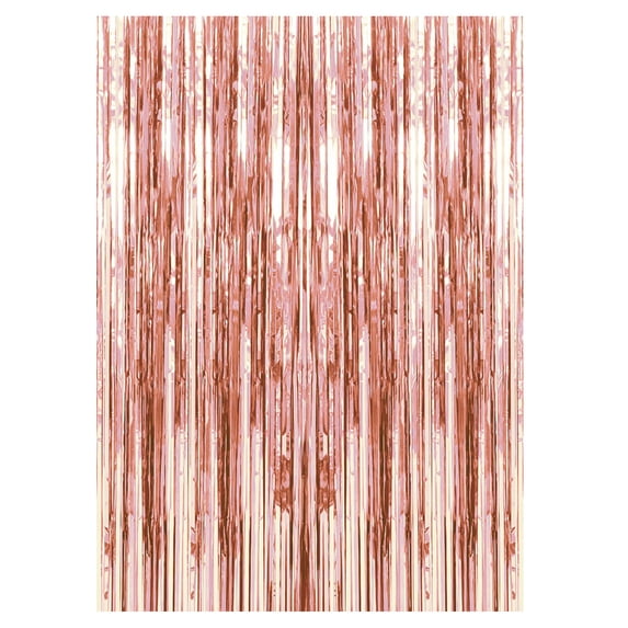 Foil Fringe Curtain Party Decorations, Metallic Tinsel Backdrop for Birthday Wedding Photo Booth and Balloon Wall Scene Background Decor