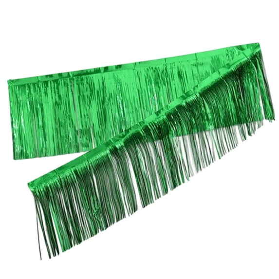 Foil Fringe Garland Banner,Wall Tinsel Foil Streamers,Hanging Drapes Parade Float Skirting Decorations forfor Car Floats Bridal Shower Wedding Birthday Easter Graduation Holiday Decor(Green)