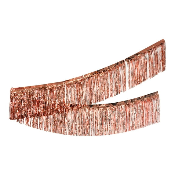 Foil Fringe Garland Champagne Metallic Wall Hanging Banner Reusable Fringe Decor for Wedding Birthday Graduation Holiday Party Backdrop valentines day gifts