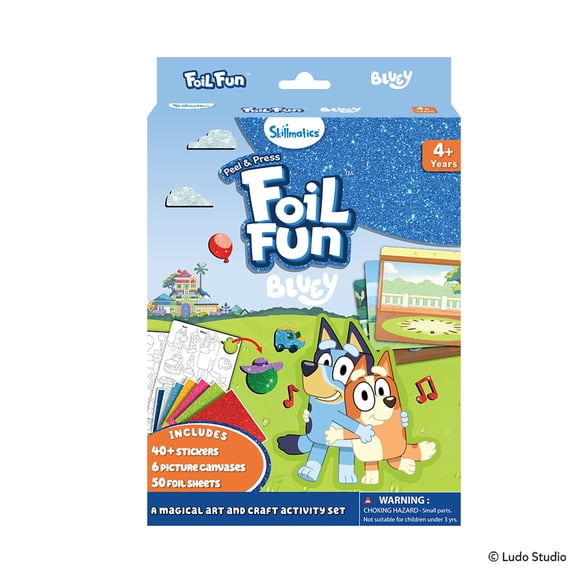 Foil Fun Bluey Sparkle Art & Craft Kit for Kids Ages 4+, by Skillmatics
