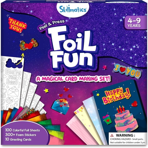 Foil Fun - Card Making Set, No Mess Art for Kids, Craft Kits & Supplies, DIY Creative Activity, Gifts for Girls & Boys Ages 4, 5, 6, 7, 8, 9
