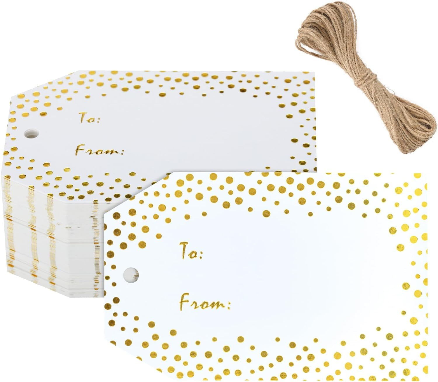 Foil Gold Name Gift Tags,to and from Gift Tags,50 Pcs Metallic Gold