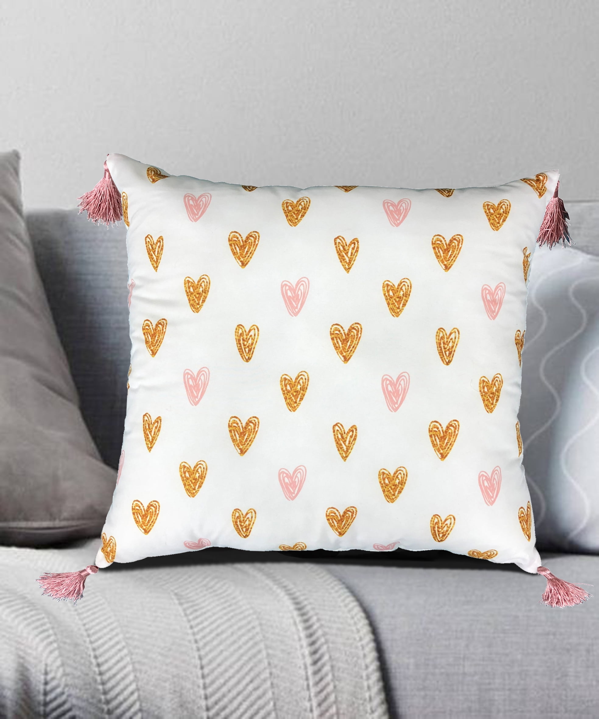 Foil Hearts Pillow 18x18