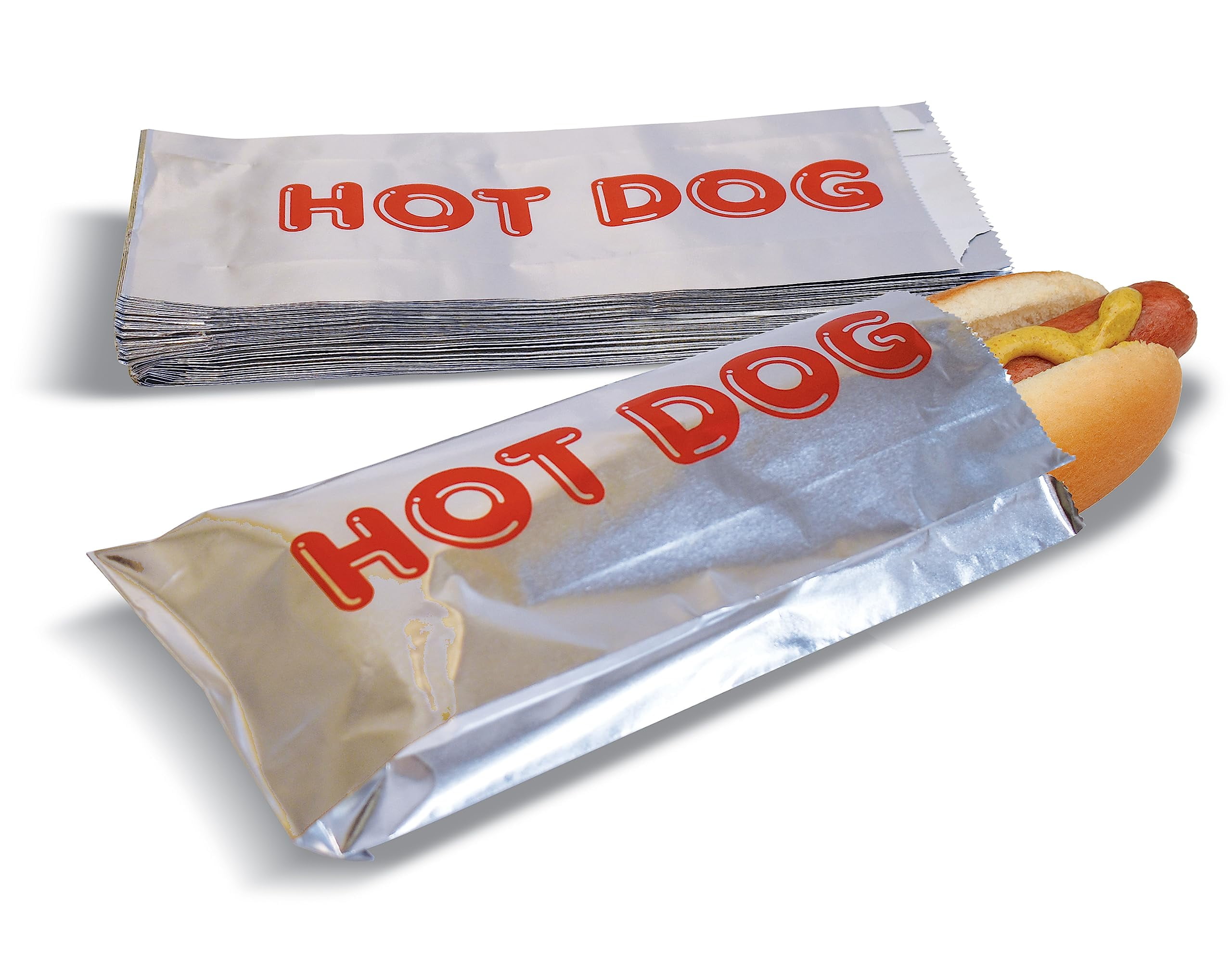 Foil Hot Dog Wrappers, 9" x 3.7", Insulated Grease Resistant Hot Bag