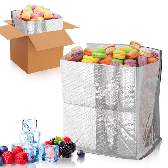 Foil Insulated Box Liners 12" x 10" x 9", Pack of 50 Insulated Shipping Boxes for Frozen Food, Leak-Proof Insulated Shipping Containers, Cold Shipping Boxes for Frozen Fish, Meat, Perishables