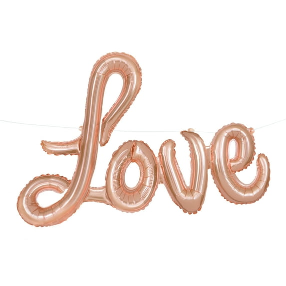 Foil "LOVE" Letter Balloon Banner, Rose Gold