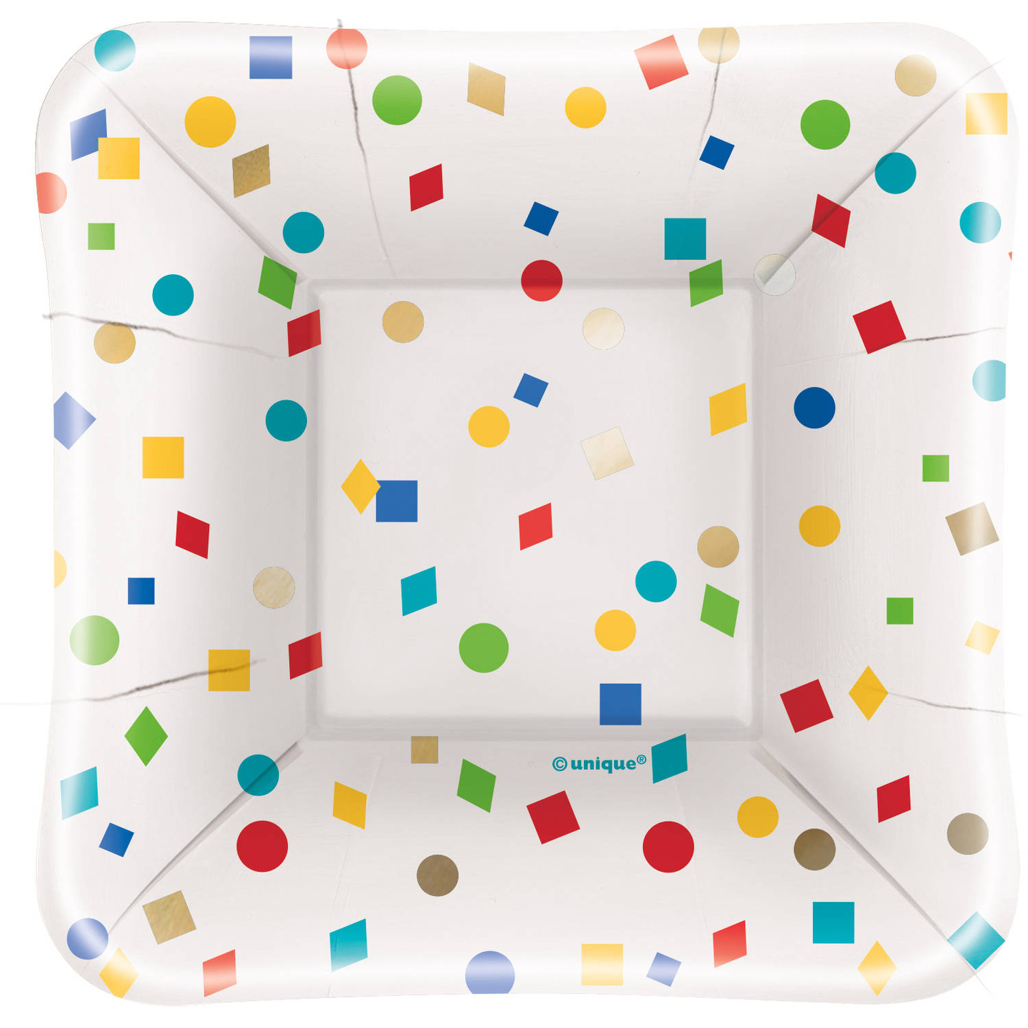 Foil Party Diamond Confetti Square Appetizer Plates, 8ct