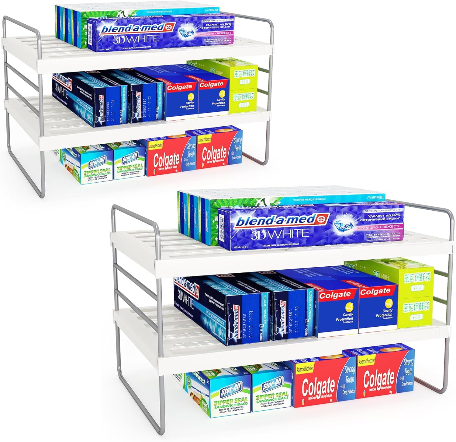 Foil and Plastic Wrap Organizer Set of 2, Expanadable Kitchen Pantry