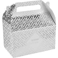thumbnail image 1 of Foil Purim Treat Box Silver 6.25" X 3.75" X 3.5" 20 Pack, 1 of 3