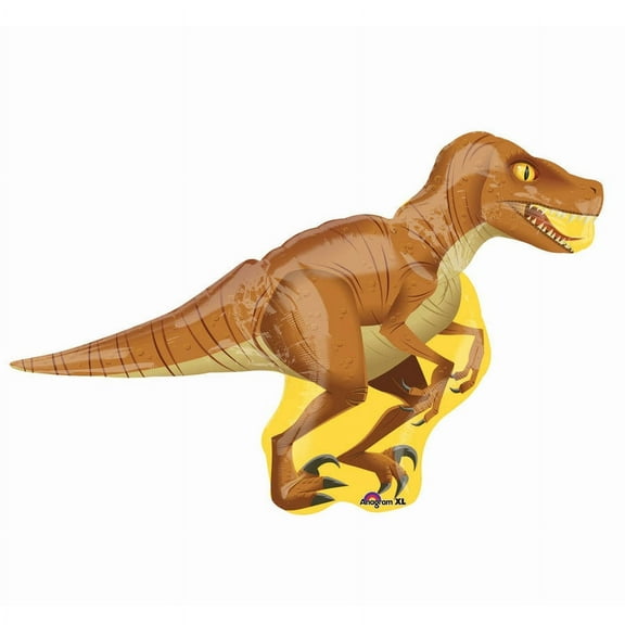 Foil Raptor Balloon, Brown and Yellow, 40in