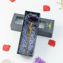 Foil Rose Flower in Gift Box for Valentine's Day Mother's Day Wedding Anniversary Birthday Christmas Present(Purple)