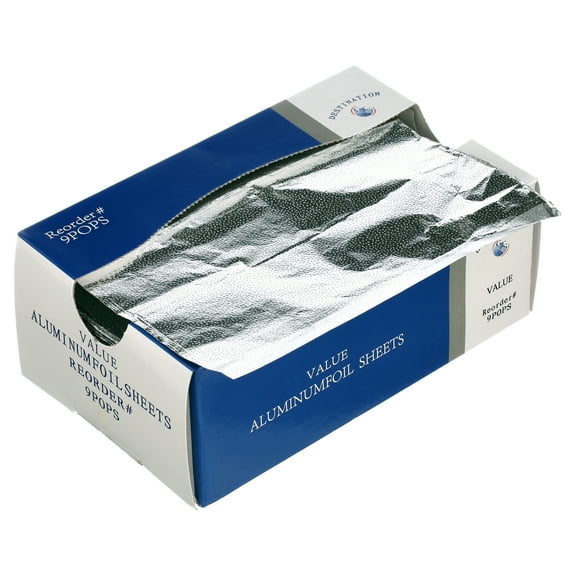 Foil Sheets, Aluminum Foil – Pop-Up Dispenser, 9” x 10.75”, 500 Pre-Cut Sheets for Food, Hair Coloring & Highlighting
