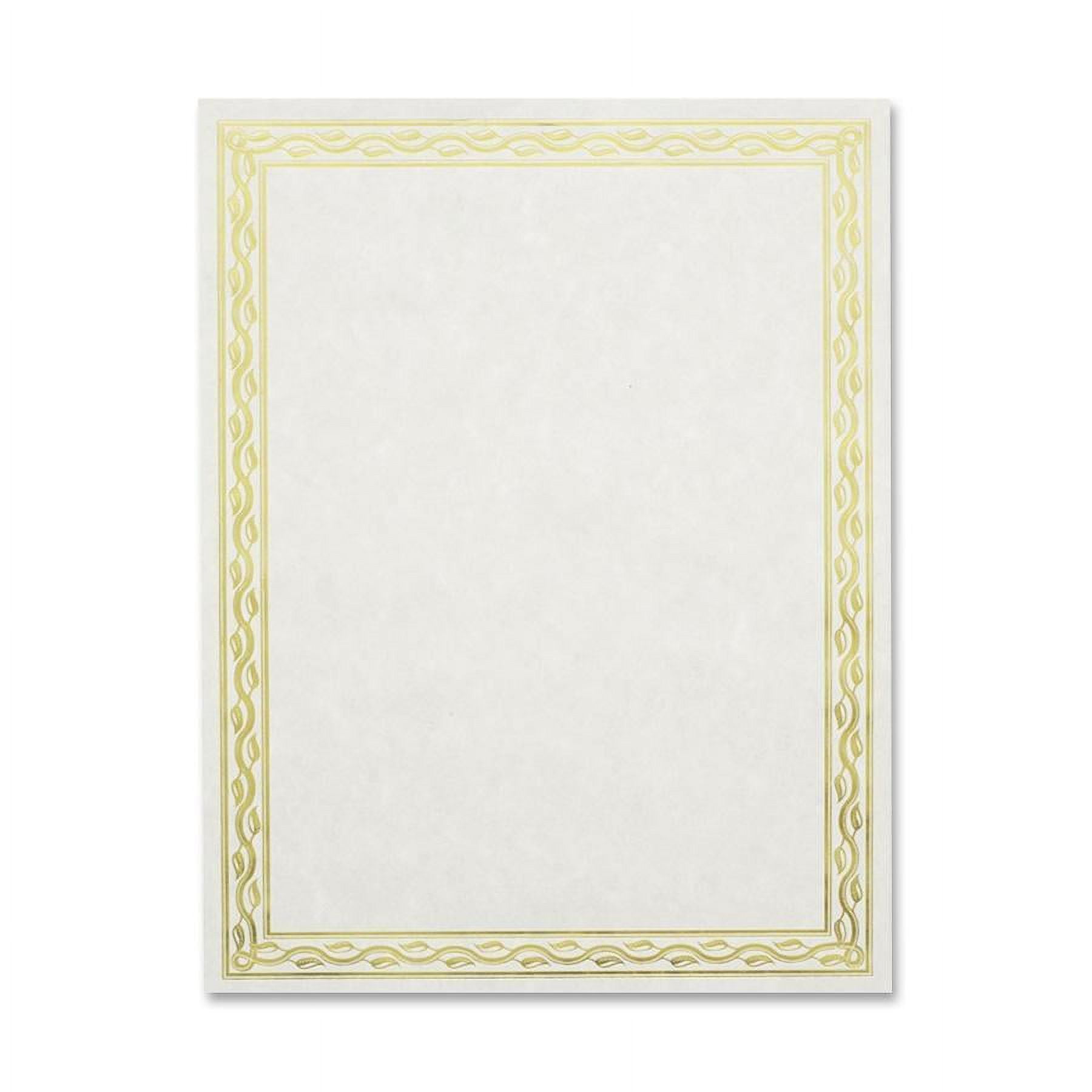 50 Sheet Award Certificate Paper, Gold Foil Metallic Border, Ivory Letter Size Blank Paper, by Better Office Products, Diploma Certificate Paper