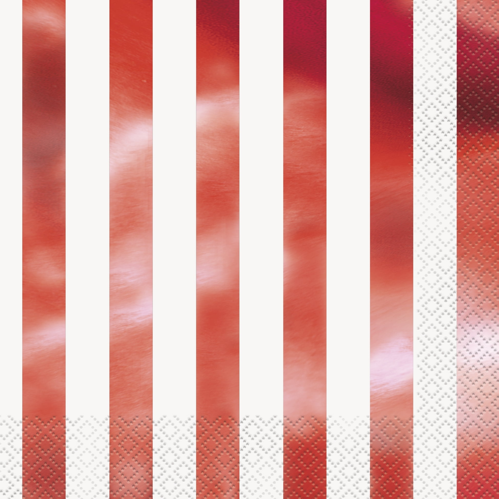 Foil Striped Paper Lunch Napkins, Red, 16ct