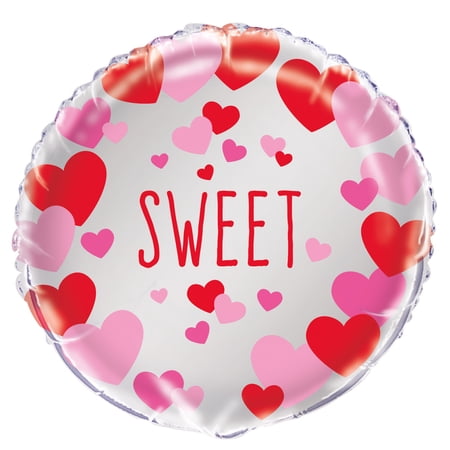 Foil "Sweet" Valentine's Day Heart Balloon, 18 in, Red & Pink, 1ct