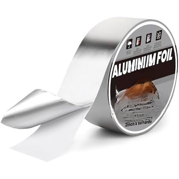 Foil Tape 2" x 150FT, Professional Heat Reflective Tape Metal Duct Tape Heat Resistant Tape Insulation Heat Shield for Insulation, Dryer Vent, Ductwork, HVAC, Air Ducts, Exhaust Hose